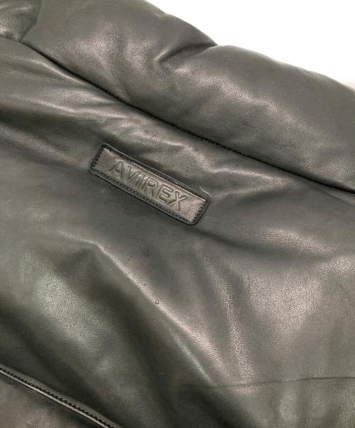 AVIREX（アヴィレックス）AVIREX (アヴィレックス) ラムレザーダウンジャケット ブラック サイズ:Mの古着・服飾アイテム
