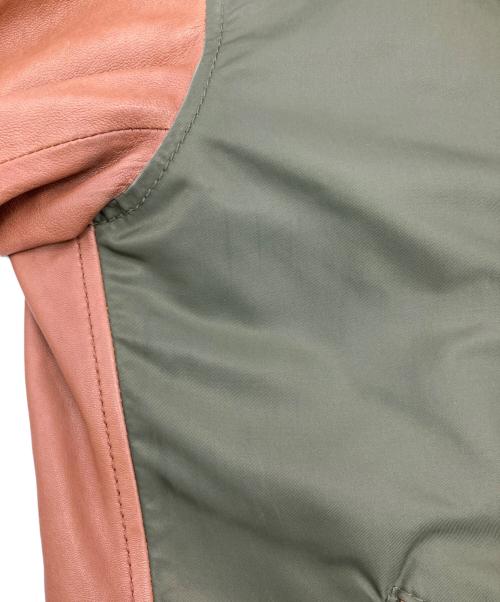 AVIREX（アヴィレックス）AVIREX (アヴィレックス) レザーナイロン切替ジャケット カーキ×ブラウン サイズ:Mの古着・服飾アイテム