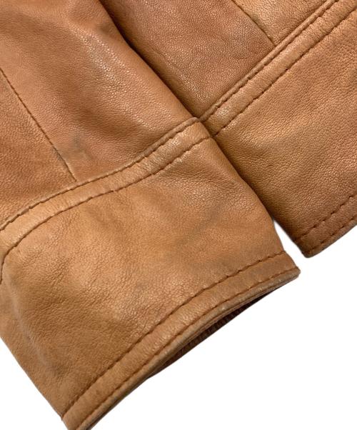 AVIREX（アヴィレックス）AVIREX (アヴィレックス) レザーナイロン切替ジャケット カーキ×ブラウン サイズ:Mの古着・服飾アイテム