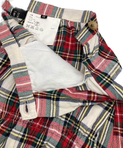 tricot COMME des GARCONS（トリココムデギャルソン）tricot COMME des GARCONS (トリココムデギャルソン) チェックギャザーパンツ レッド×ホワイト サイズ:Mの古着・服飾アイテム