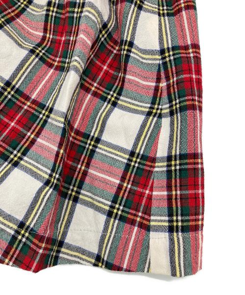 tricot COMME des GARCONS（トリココムデギャルソン）tricot COMME des GARCONS (トリココムデギャルソン) チェックギャザーパンツ レッド×ホワイト サイズ:Mの古着・服飾アイテム