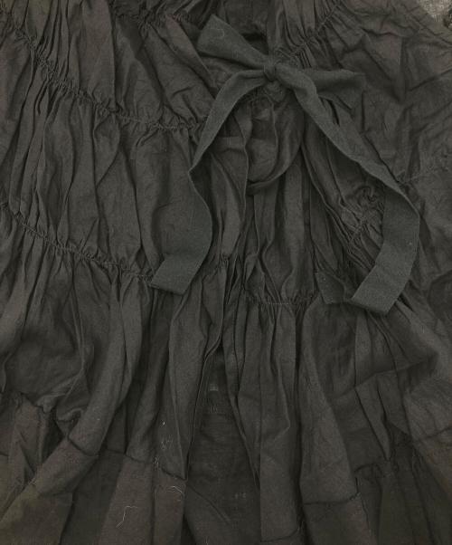 tricot COMME des GARCONS（トリココムデギャルソン）tricot COMME des GARCONS (トリココムデギャルソン) ギャザーノースリーブブラウス ブラック サイズ:Ｍの古着・服飾アイテム