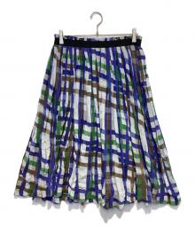 Y's（ワイズ）の古着「チェックイージースカート」｜ブルー×グレー