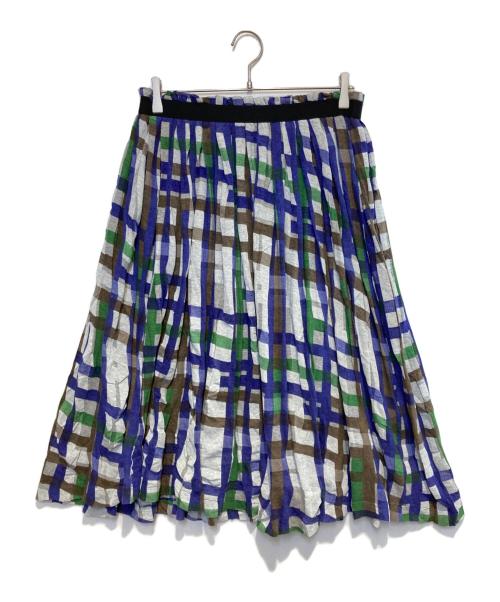 Y's（ワイズ）Y's (ワイズ) チェックイージースカート ブルー×グレー サイズ:2の古着・服飾アイテム