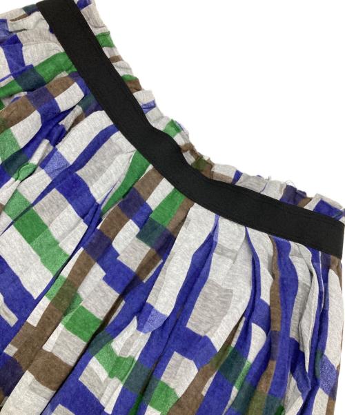 Y's（ワイズ）Y's (ワイズ) チェックイージースカート ブルー×グレー サイズ:2の古着・服飾アイテム