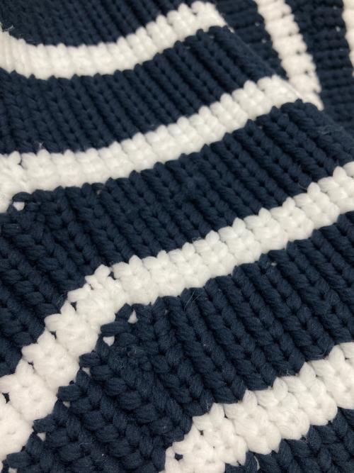 sacai（サカイ）sacai (サカイ) クロップドボーダーカーディガン ネイビー サイズ:3の古着・服飾アイテム