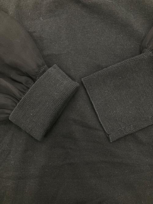 HYKE（ハイク）HYKE (ハイク) シアースリーブハイゲージコットンニットワンピース ブラック サイズ:1の古着・服飾アイテム