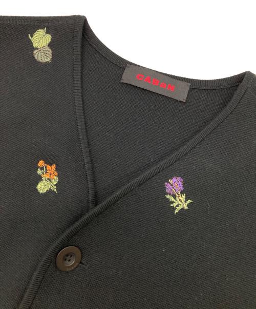 CABAN（キャバン）CABAN (キャバン) カシミヤ混刺繍ベスト ブラック サイズ:FREEの古着・服飾アイテム