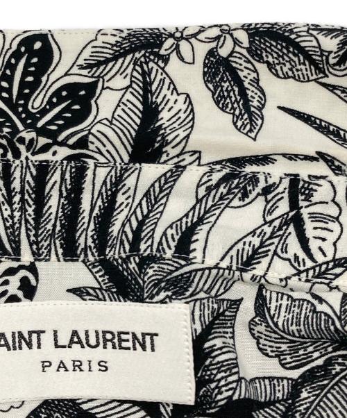 Saint Laurent Paris（サンローランパリ）Saint Laurent Paris (サンローランパリ) レーヨンS/Sシャツ ホワイト×ブラック サイズ:37の古着・服飾アイテム