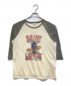 Saint Laurent Parisサンローランパリ）の古着「ラグランプリントカットソー」｜ホワイト×グレー