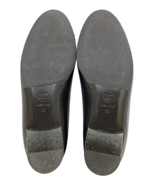 CHANEL（シャネル）CHANEL (シャネル) バレリーナココマークフラットリボンパンプス ブラック サイズ:36の古着・服飾アイテム