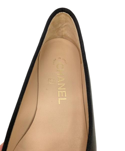 CHANEL（シャネル）CHANEL (シャネル) バレリーナココマークフラットリボンパンプス ブラック サイズ:36の古着・服飾アイテム