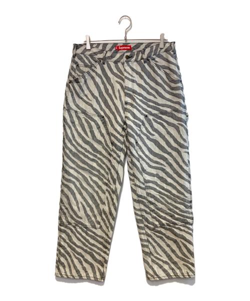 SUPREME（シュプリーム）SUPREME (シュプリーム) Double Knee Painter Pant ホワイト×グレー サイズ:32の古着・服飾アイテム