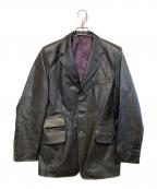 PAUL SMITHポールスミス）の古着「カウレザー3Bジャケット」｜ブラック