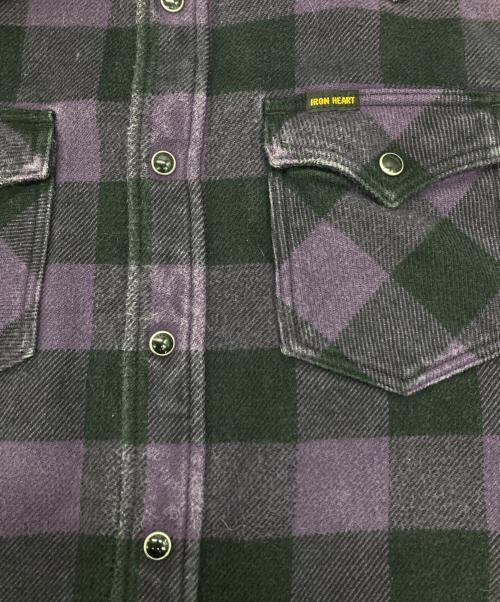 IRON HEART（アイアンハート）IRON HEART (アイアンハート) フランネルネルウエスタンシャツ パープル×ブラック サイズ:Mの古着・服飾アイテム