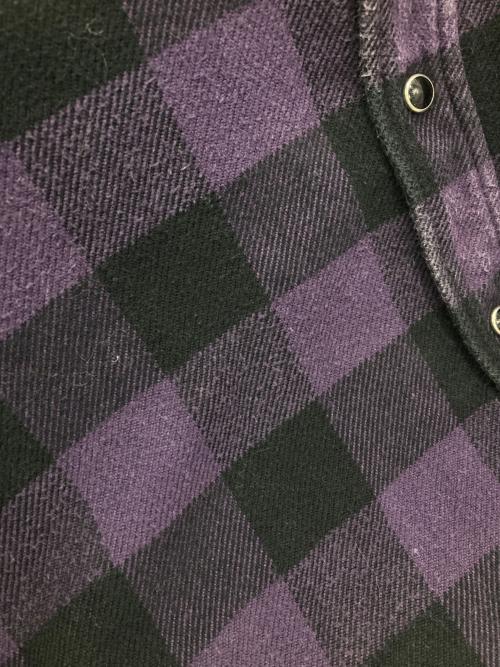 IRON HEART（アイアンハート）IRON HEART (アイアンハート) フランネルネルウエスタンシャツ パープル×ブラック サイズ:Mの古着・服飾アイテム