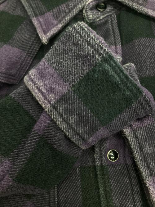 IRON HEART（アイアンハート）IRON HEART (アイアンハート) フランネルネルウエスタンシャツ パープル×ブラック サイズ:Mの古着・服飾アイテム