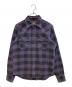 IRON HEART（アイアンハート）の古着「フランネルネルウエスタンシャツ」｜パープル×ブラック