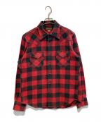 IRON HEARTアイアンハート）の古着「フランネルウエスタンシャツ」｜レッド