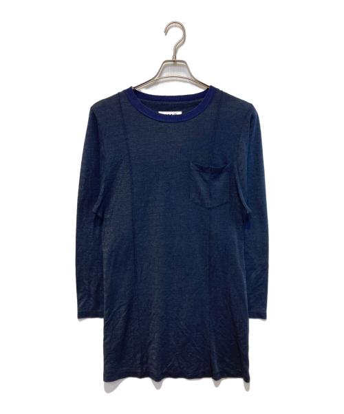 MM6 Maison Margiela（エムエムシックスメゾンマルジェラ）MM6 Maison Margiela (エムエムシックスメゾンマルジェラ) ロングスリーブカットソー ネイビー サイズ:Mの古着・服飾アイテム