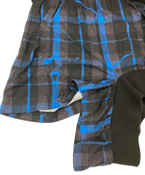 Y's（ワイズ）Y's (ワイズ) TWISTED CHECK DESIGN GATHER BLOUSE ブラック サイズ:2の古着・服飾アイテム