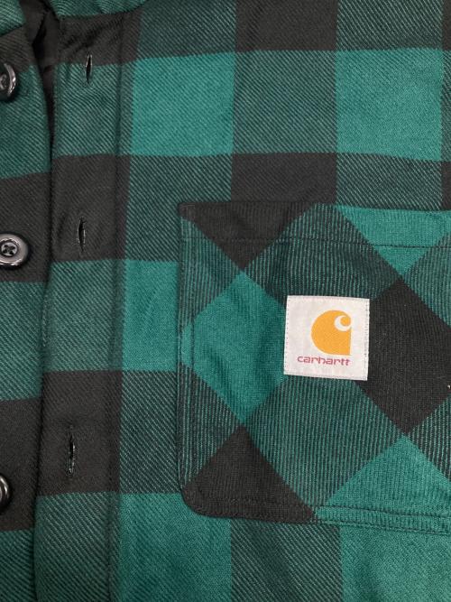 CarHartt（カーハート）CarHartt (カーハート) hooded check shirt jac グリーン×ブラック サイズ:XLの古着・服飾アイテム