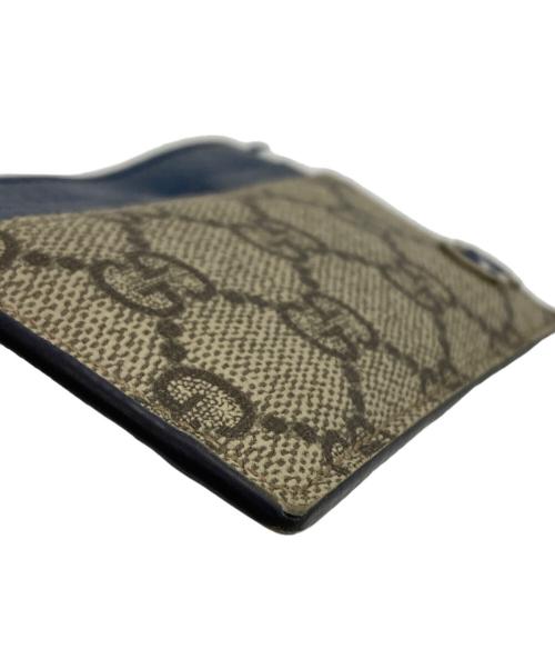 GUCCI（グッチ）GUCCI (グッチ) バイカラー GG カードケース ブルー×ベージュの古着・服飾アイテム