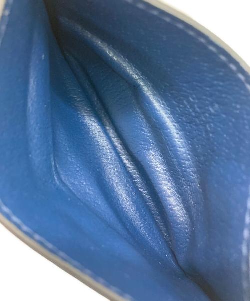 GUCCI（グッチ）GUCCI (グッチ) バイカラー GG カードケース ブルー×ベージュの古着・服飾アイテム