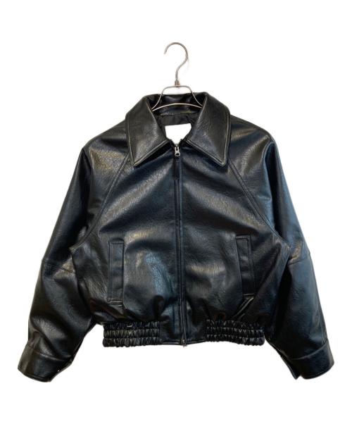 moussy（マウジー）moussy (マウジー) F/LEATHER GATHER ブルゾン ブラック サイズ:FREEの古着・服飾アイテム