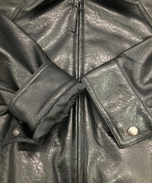 moussy（マウジー）moussy (マウジー) F/LEATHER GATHER ブルゾン ブラック サイズ:FREEの古着・服飾アイテム