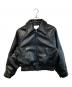 moussy（マウジー）の古着「F/LEATHER GATHER ブルゾン」｜ブラック