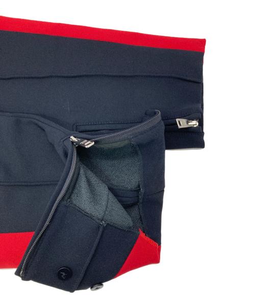 PRADA（プラダ）PRADA (プラダ) バイカラーセンターシームパンツ ネイビー×レッド サイズ:44の古着・服飾アイテム
