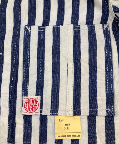 SUGAR CANE（シュガーケーン）SUGAR CANE (シュガーケーン) インディゴ ストライプカバーオール インディゴ×ホワイト サイズ:36の古着・服飾アイテム