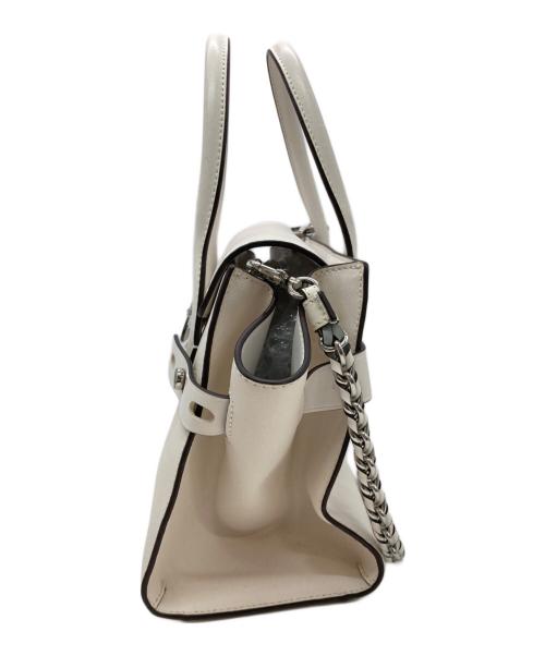 MICHAEL KORS（マイケル・コース）MICHAEL KORS (マイケル・コース) Carmen Small Saffiano Leather Belted Satchel ホワイトの古着・服飾アイテム