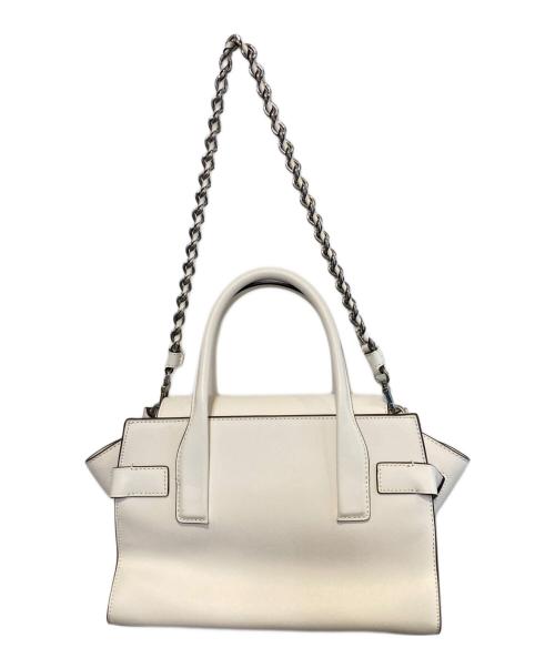 MICHAEL KORS（マイケル・コース）MICHAEL KORS (マイケル・コース) Carmen Small Saffiano Leather Belted Satchel ホワイトの古着・服飾アイテム