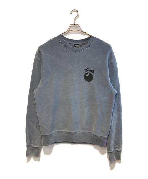 stussy（ステューシー）stussy (ステューシー) 8 Ball Crew Pigment Dyed ブルー サイズ:Lの古着・服飾アイテム