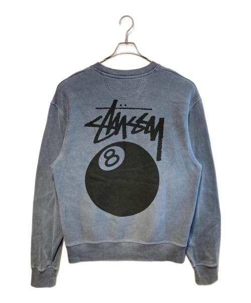 stussy（ステューシー）stussy (ステューシー) 8 Ball Crew Pigment Dyed ブルー サイズ:Lの古着・服飾アイテム