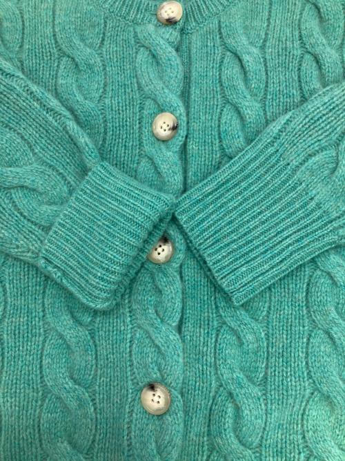 POLO RALPH LAUREN（ポロ・ラルフローレン）POLO RALPH LAUREN (ポロ・ラルフローレン) ケーブルニットウールカシミヤカーディガン グリーン サイズ:XSの古着・服飾アイテム