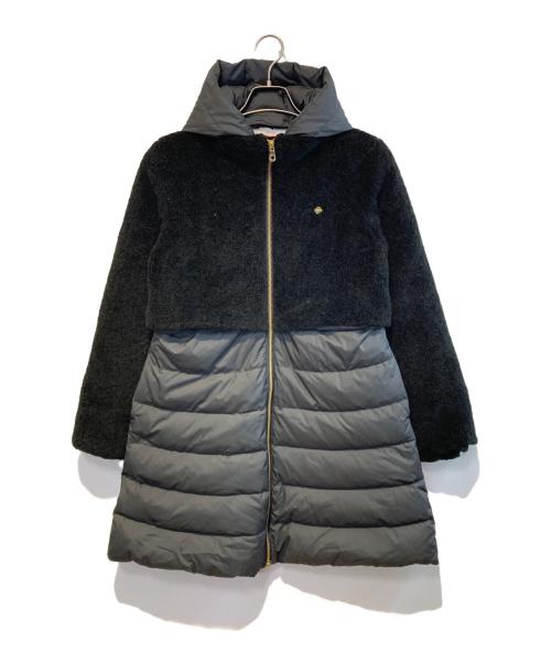 Kate Spade（ケイトスペード）Kate Spade (ケイトスペード) ボア切替ダウンコート ブラック サイズ:160CMの古着・服飾アイテム