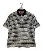SUPREMEシュプリーム）の古着「Textured Stripe Polo」｜ブラック×グレー