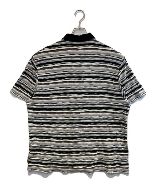 SUPREME（シュプリーム）SUPREME (シュプリーム) Textured Stripe Polo ブラック×グレー サイズ:XLの古着・服飾アイテム