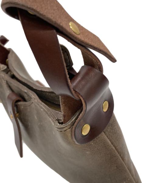 SLOW&CO（スロウアンドコー）Slow&co (スロウアンドコー) レザーショルダーバッグ ブラウンの古着・服飾アイテム