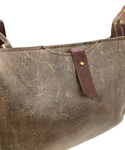 SLOW&CO（スロウアンドコー）Slow&co (スロウアンドコー) レザーショルダーバッグ ブラウンの古着・服飾アイテム