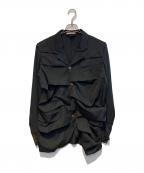 COMME des GARCONS HOMME PLUSコムデギャルソンオムプリュス）の古着「タックテーラードジャケット」｜ブラック