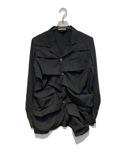 COMME des GARCONS HOMME PLUS（コムデギャルソンオムプリュス）COMME des GARCONS HOMME PLUS (コムデギャルソンオムプリュス) タックテーラードジャケット ブラック サイズ:Sの古着・服飾アイテム