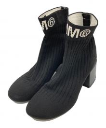 MM6 Maison Margiela（エムエムシックスメゾンマルジェラ）の古着「ニットブーツ」｜ブラック