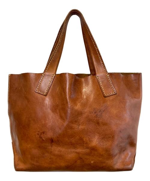 genten（ゲンテン）genten (ゲンテン) アマーノレザートートバッグ ブラウンの古着・服飾アイテム