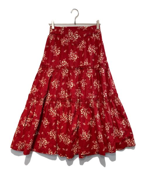 sea NEW YORK（シー ニューヨーク）sea NEW YORK (シー ニューヨーク) ALESSIA PRINT コットン プリントティアードスカート レッド サイズ:Sの古着・服飾アイテム