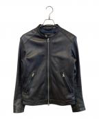 BEAUTY&YOUTHビューティーアンドユース）の古着「ラムレザーシングルライダースジャケット」｜ブラック