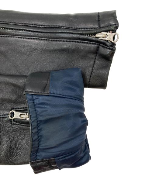 BEAUTY&YOUTH（ビューティーアンドユース）BEAUTY&YOUTH (ビューティーアンドユース) ラムレザーシングルライダースジャケット ブラック サイズ:Mの古着・服飾アイテム